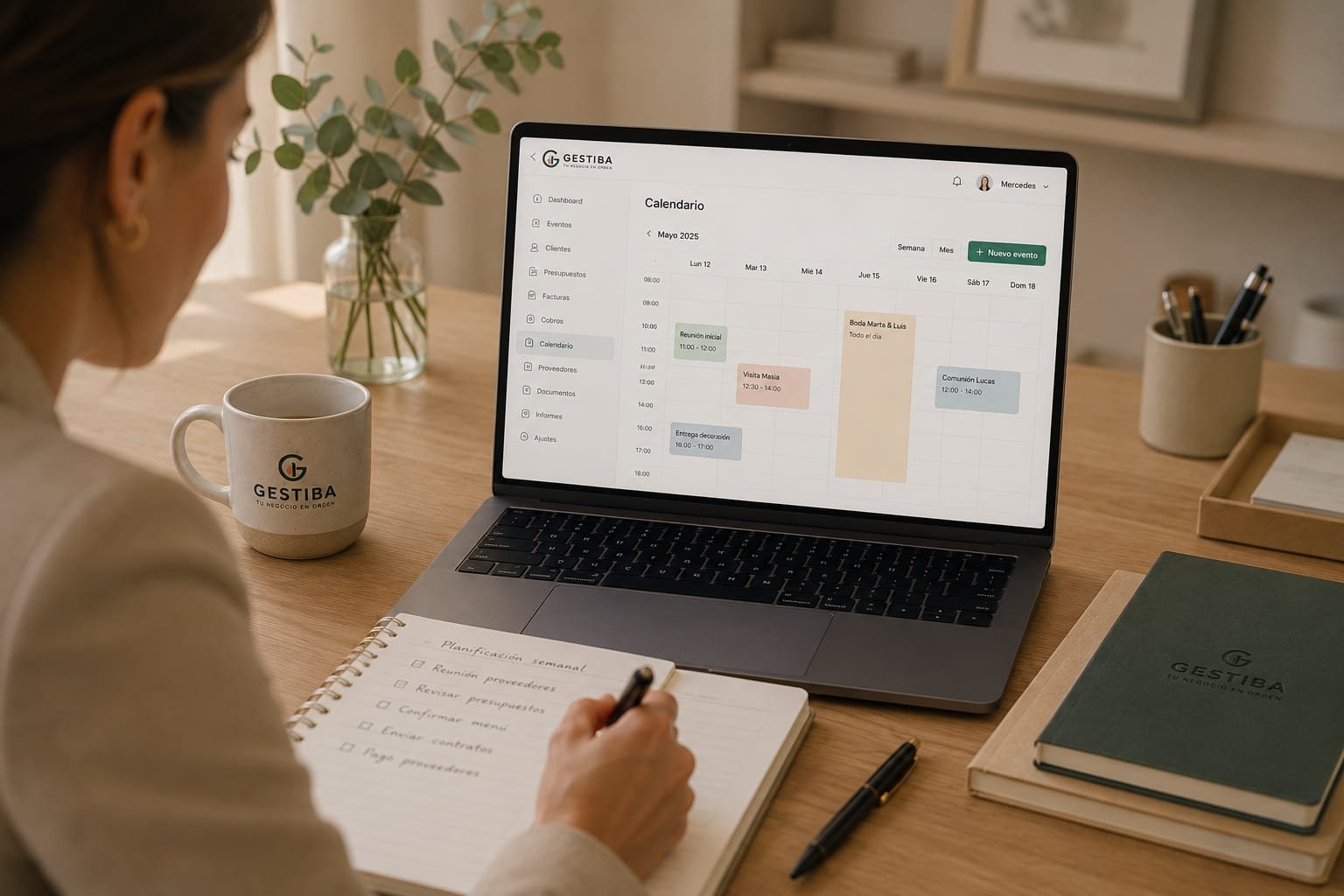 Calendario de Gestiba con eventos, cobros y vencimientos