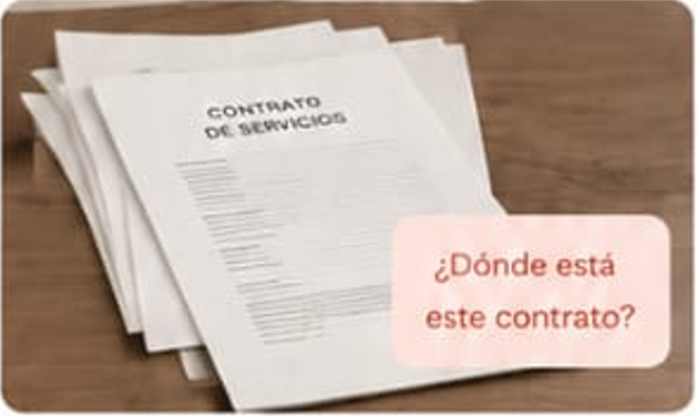 Contratos impresos apilados
