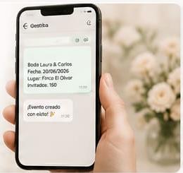 WhatsApp creando un evento