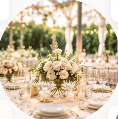 Mesa de banquete decorada